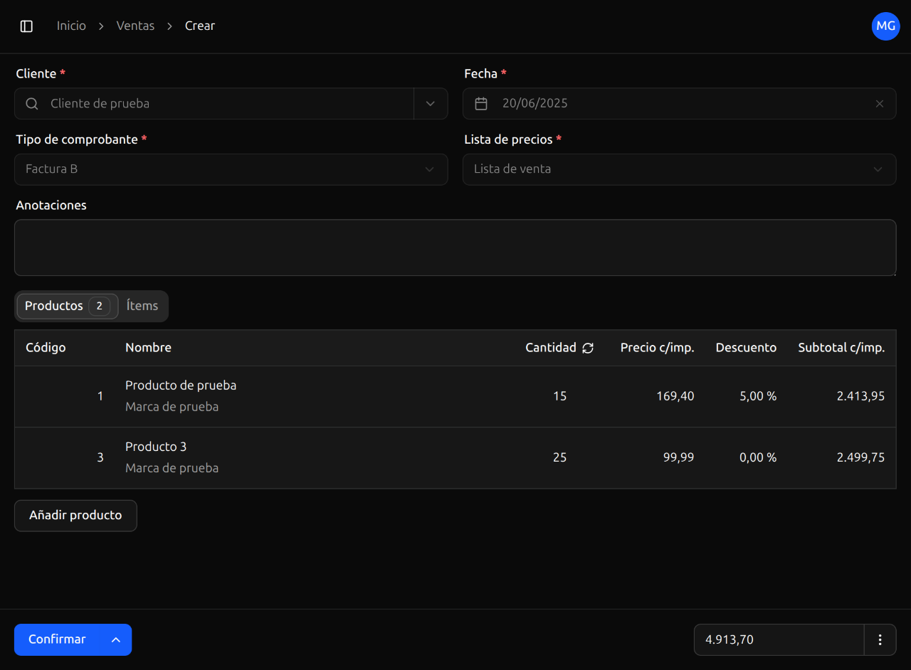 Ventas, cobros y deudas